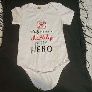 White Graphic Onesie "My....Daddy is a Hero"